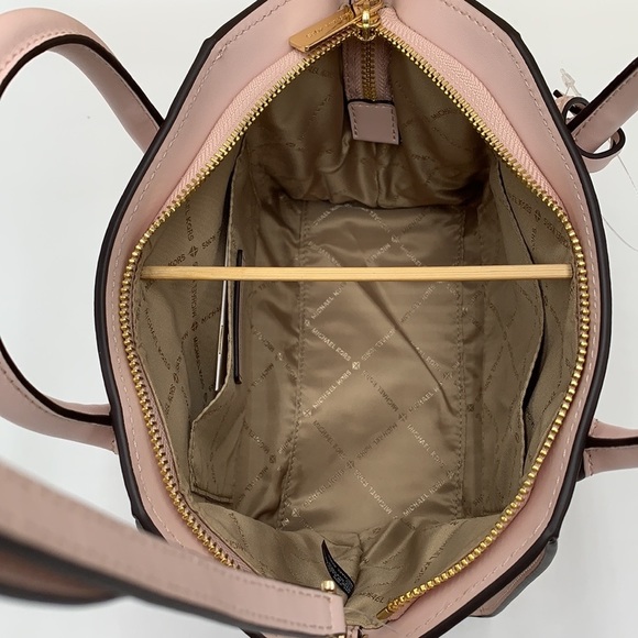 Michael Kors Avril Small Leather Top-Zip Satchel Powder Blush color - Picture 12 of 16